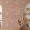 Selbstklebende Tapete geometrisches Design rosa und weiß Graffiti Verkauf