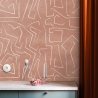 Selbstklebende Tapete geometrisches Design rosa und weiß Graffiti Katalog