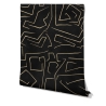 Moderne Künstlerische Tapete mit geometrischem Design in Schwarz-Gold Graffiti Modell