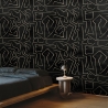 Moderne Künstlerische Tapete mit geometrischem Design in Schwarz-Gold Graffiti Verkauf