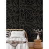 Moderne Künstlerische Tapete mit geometrischem Design in Schwarz-Gold Graffiti Rabatte
