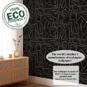 Moderne Künstlerische Tapete mit geometrischem Design in Schwarz-Gold Graffiti Eigenschaften