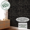 Moderne Künstlerische Tapete mit geometrischem Design in Schwarz-Gold Graffiti Eigenschaften