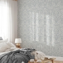 Schicke blau-weiße Damast-Tapete für Wohnzimmer und Schlafzimmer Aktion