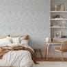 Schicke blau-weiße Damast-Tapete für Wohnzimmer und Schlafzimmer Verkauf
