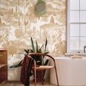 Beige selbstklebende Blumen-Tapete für Wohnzimmer Cactus nel Deserto Angebot