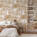 Beige selbstklebende Blumen-Tapete für Wohnzimmer Cactus nel Deserto Sales
