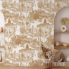 Beige selbstklebende Blumen-Tapete für Wohnzimmer Cactus nel Deserto Rabatte