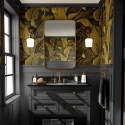 Goldene florale Tapete für Badezimmer und Schlafzimmer Bananenblätter Aktion