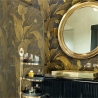 Goldene florale Tapete für Badezimmer und Schlafzimmer Bananenblätter Verkauf