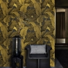 Goldene florale Tapete für Badezimmer und Schlafzimmer Bananenblätter Rabatte