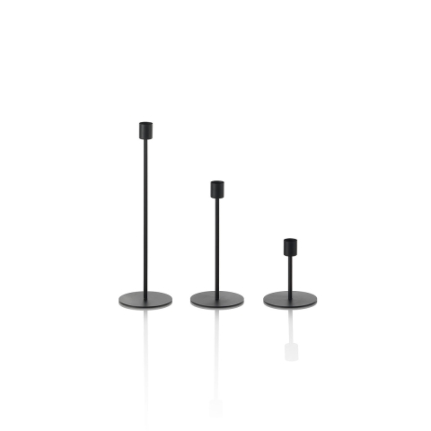 3-teiliges Set schwarze Metall-Kerzenhalter im minimalistischen Zen-Stil Aktion