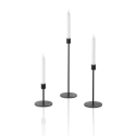 3-teiliges Set schwarze Metall-Kerzenhalter im minimalistischen Zen-Stil Verkauf