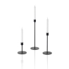 3-teiliges Set schwarze Metall-Kerzenhalter im minimalistischen Zen-Stil Verkauf