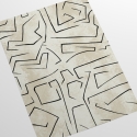 Moderne weiße Tapete mit künstlerischem Design und schwarzen Graffiti-Streifen Katalog
