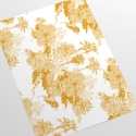 Vintage Florale Tapete Weiß und Gelb Toile de Jouy Sales