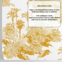 Vintage Florale Tapete Weiß und Gelb Toile de Jouy Rabatte
