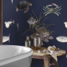Moderne realistische Tapete mit maritimem Design Blaue Tropische Fische Aktion