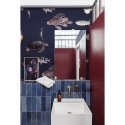 Moderne realistische Tapete mit maritimem Design Blaue Tropische Fische Sales