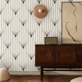 Vintage Art Déco Tapete mit geometrischem Design in Schwarz-Weiß Aktion