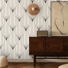 Vintage Art Déco Tapete mit geometrischem Design in Schwarz-Weiß Aktion