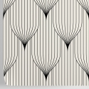 Vintage Art Déco Tapete mit geometrischem Design in Schwarz-Weiß Lagerbestand