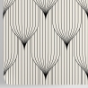 Vintage Art Déco Tapete mit geometrischem Design in Schwarz-Weiß Lagerbestand