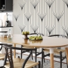 Vintage Art Déco Tapete mit geometrischem Design in Schwarz-Weiß Sales