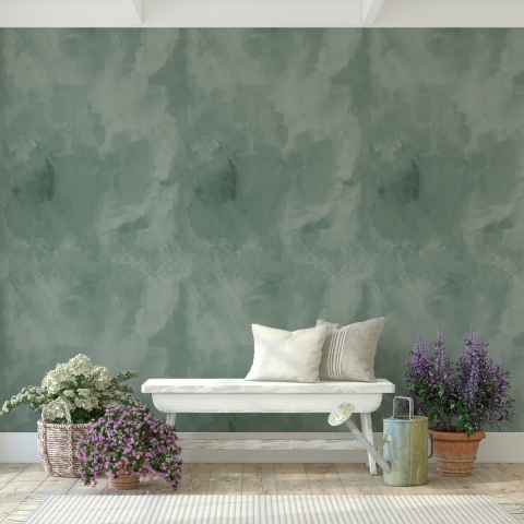 Elegante selbstklebende Tapete für Wohnzimmer Stucco Veneziano Grün Aktion