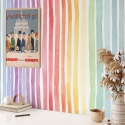 Bunte selbstklebende Tapete für Kinderzimmer Rainbow Streifen Angebot