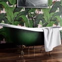 Florale Dschungel-Tapete für Wohnzimmer Rosa Bananenblätter Rabatte