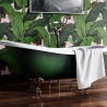 Florale Dschungel-Tapete für Wohnzimmer Rosa Bananenblätter Rabatte