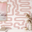 Moderne Tapete mit geometrischem Design in Weiß und Rosa Verkauf
