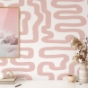 Moderne Tapete mit geometrischem Design in Weiß und Rosa Verkauf