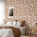 Selbstklebende Tapete geometrisches Design Abstrakt Weiß und Haselnuss Aktion