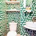 Selbstklebende Tapete für moderne Wohnzimmer Geometrica Grün Verkauf