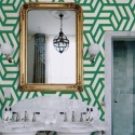Selbstklebende Tapete für moderne Wohnzimmer Geometrica Grün Angebot