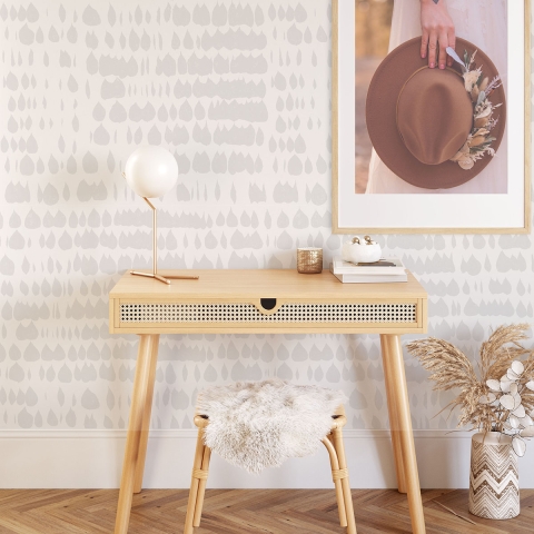 Moderne Design-Tapete für Wohnzimmer in Weiß und Grau Aktion