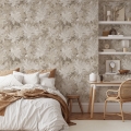 Elegante beige florale Tapete für Schlafzimmer Foglie Edera Aktion