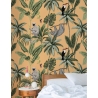 Jungle Tapete Orange mit Blättern und Tieren Jungla Tropicale Angebot