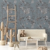 Elegante Tapete mit Blättermotiv Schlafzimmer Florale Illustrationen Verkauf