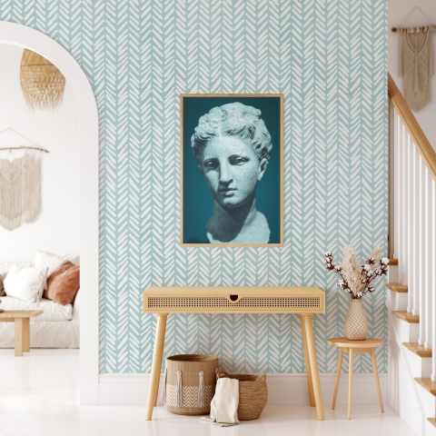 Vintage Künstlerische Tapete für Wohnzimmer Geometrisches Design Azzurra Aktion