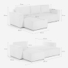 Ecksofa mit Halbinsel und ausziehbarem Bett in Rippenstoff Leka 