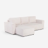 Ecksofa mit Halbinsel und ausziehbarem Bett in Rippenstoff Leka Verkauf
