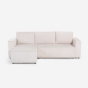 Ecksofa mit Halbinsel und ausziehbarem Bett in Rippenstoff Leka Angebot
