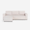 Ecksofa mit Halbinsel und ausziehbarem Bett in Rippenstoff Leka Angebot