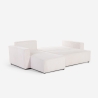 Ecksofa mit Halbinsel und ausziehbarem Bett in Rippenstoff Leka Sales