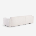 Ecksofa mit Halbinsel und ausziehbarem Bett in Rippenstoff Leka Rabatte