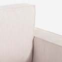 Ecksofa mit Halbinsel und ausziehbarem Bett in Rippenstoff Leka Auswahl