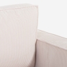 Ecksofa mit Halbinsel und ausziehbarem Bett in Rippenstoff Leka Auswahl